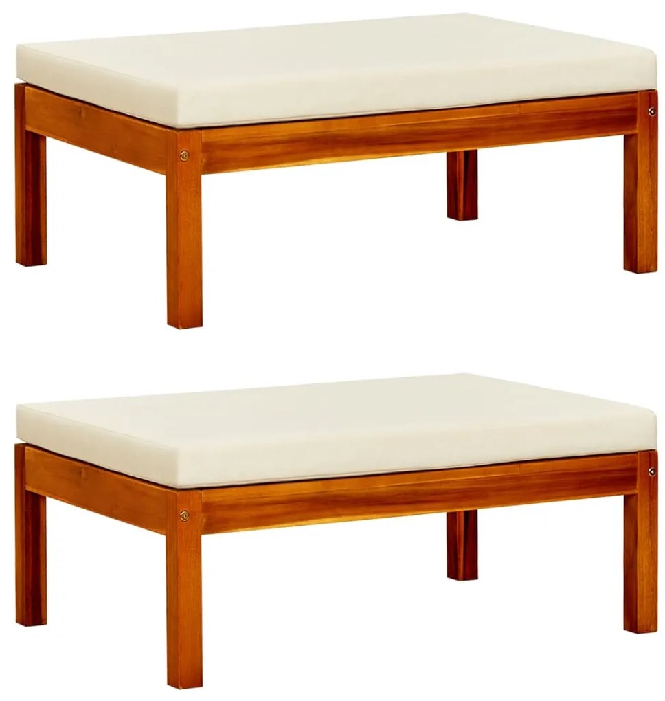 vidaXL Apoios de pés para jardim 2 pcs madeira de acácia maciça