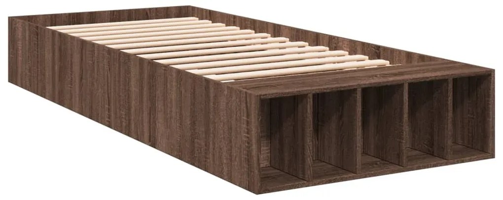 Estrutura de cama 90x190 cm derivados madeira carvalho castanho