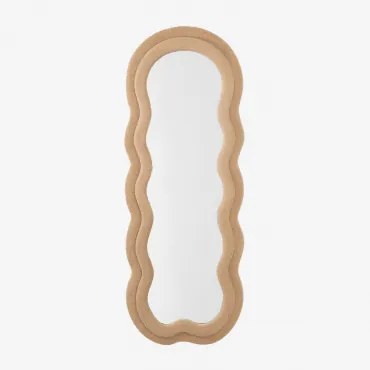 Espelho De Parede Irregular 60x160 Cm Estofado Evelyn Chenille Laranja Pêssego - Sklum