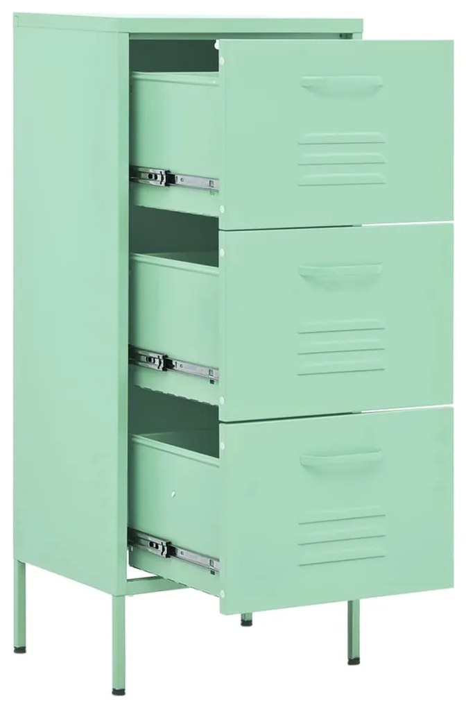 Armário de arrumação aço 42,5x35x101,5 cm verde-hortelã