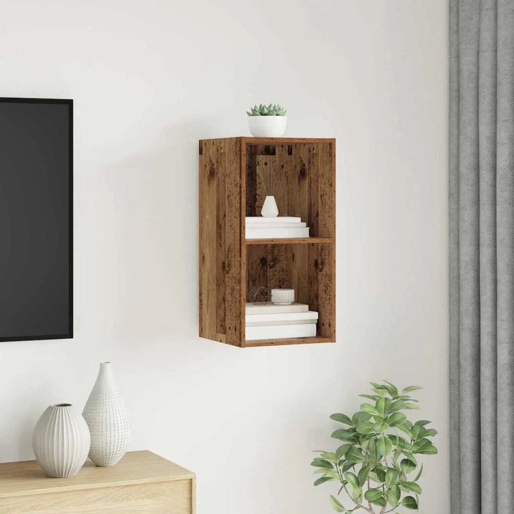 vidaXL Gabinete para TV com prateleira Madeira antiga 37 x 37 x 72 cm