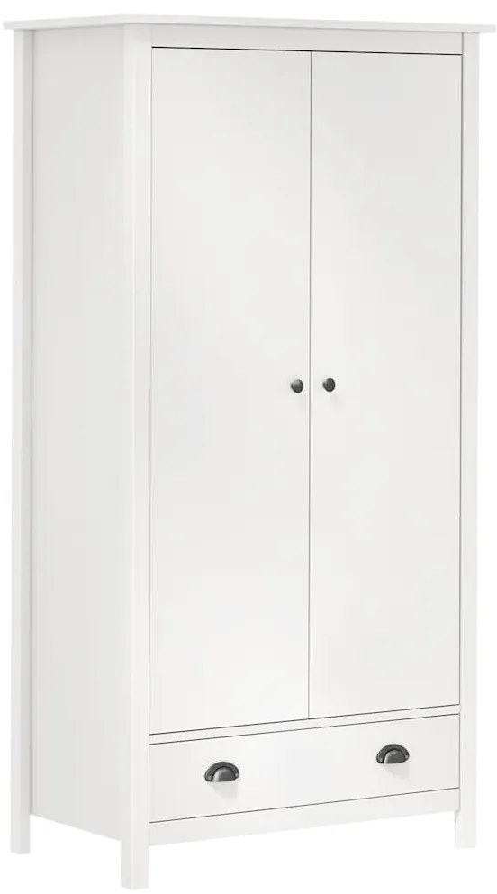 Roupeiro 2 portas Hill 89x50x170 cm pinho maciço branco