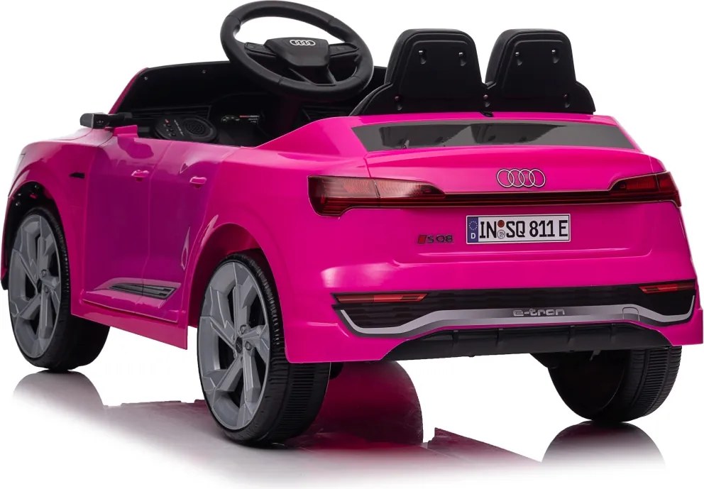 Carro elétrico para Crianças 12V 4x4 Audi SQ8, Rodas de espuma EVA, comando, assento Couro ecológico Rosa