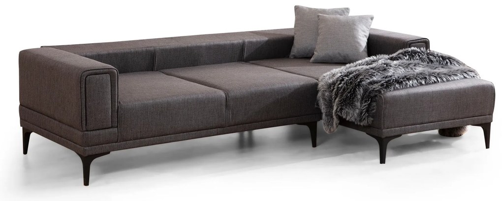 Sofá-Cama de Canto Horizon – Cinzento Escuro – 250x140 cm