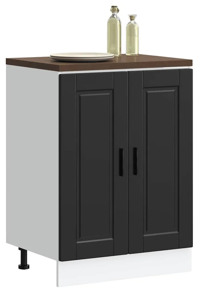 vidaXL Armário base de cozinha Porto derivados de madeira preto