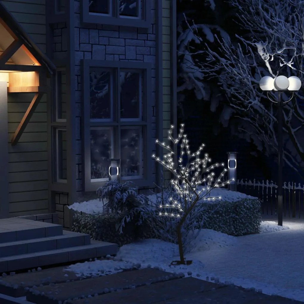 51260 vidaXL Árvore de Natal 128 LED flor cerejeira luz branco frio 120 cm