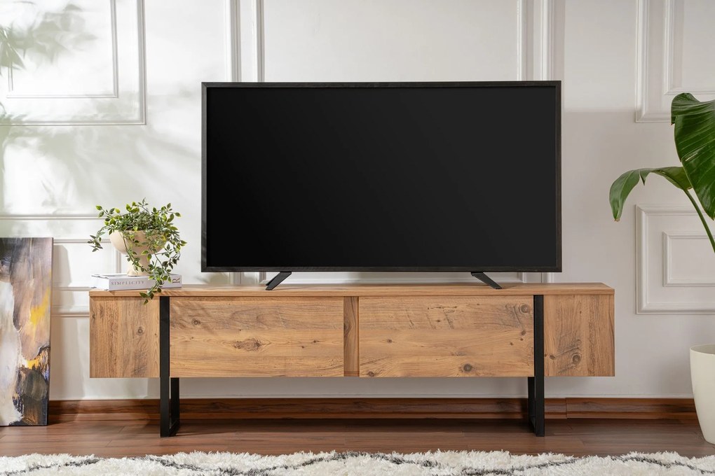 Móvel para TV Serenity – Pinho Atlântico e Preto – 180 cm x 50 cm x 29