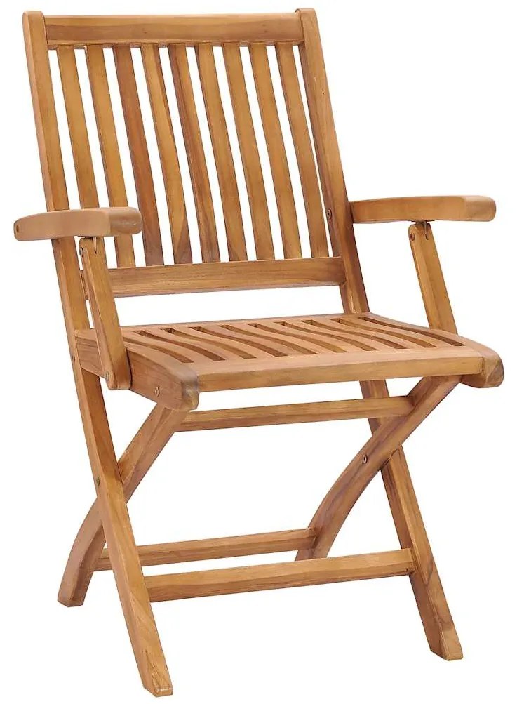 Cadeiras de jardim dobráveis c/ almofadões 4 pcs teca maciça
