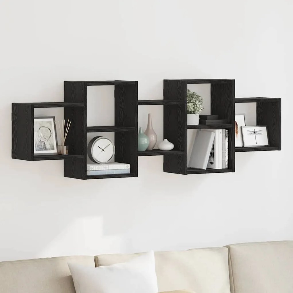 vidaXL Prateleira de parede 129x18x42 cm deriv. madeira carvalho preto