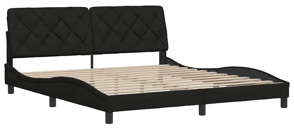 Estrutura de cama sem colchão 180x200 cm tecido preto