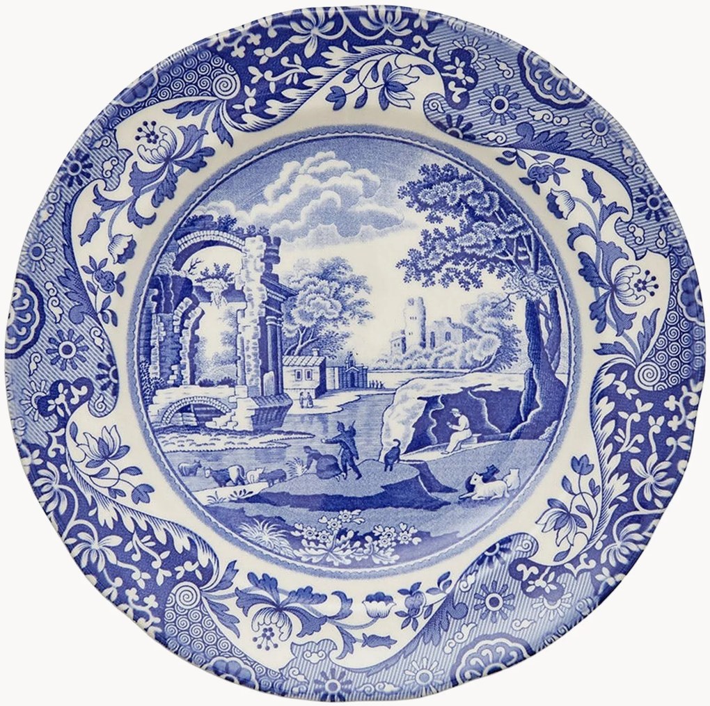 Pratos de pequeno-almoço Blue Italian, conjunto de 4