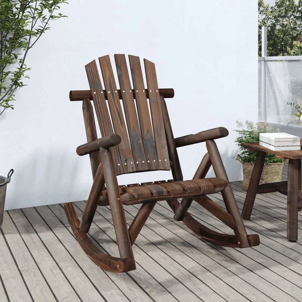 vidaXL Cadeira de balanço p/ jardim 69x96x101 cm madeira abeto maciça