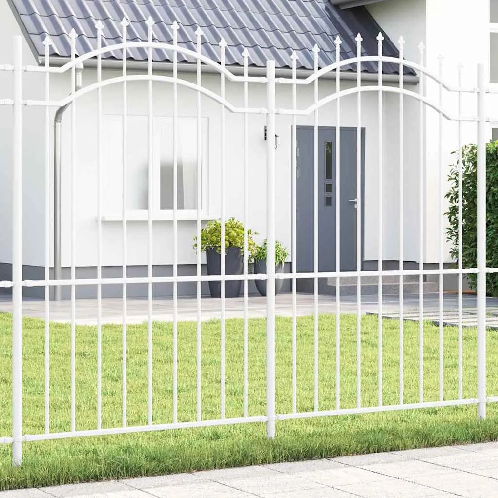 vidaXL Cerca para Jardim Branco 215 cm Aço com Revestimento em Pó