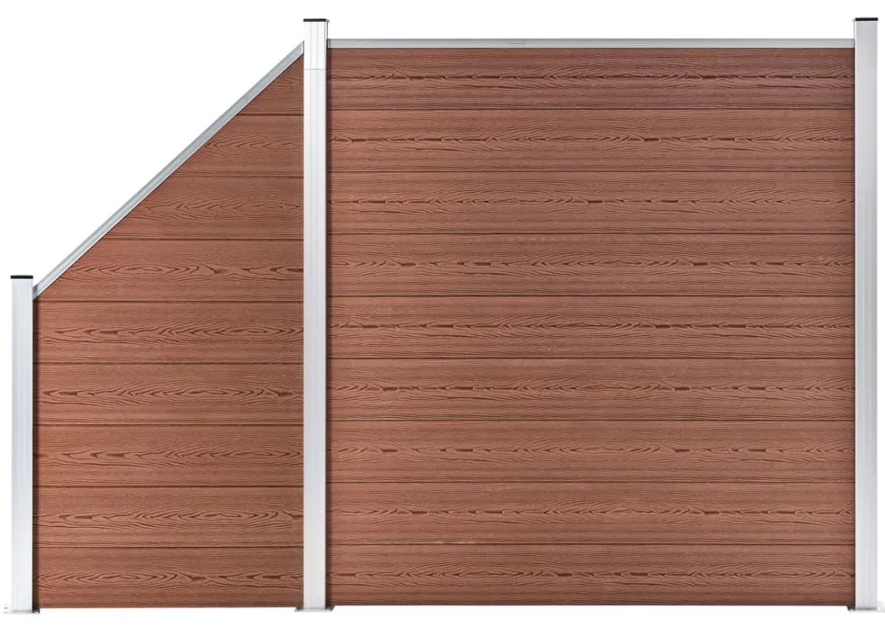 Painel vedação WPC 1 quadrado +1 inclinado 273x186 cm castanho