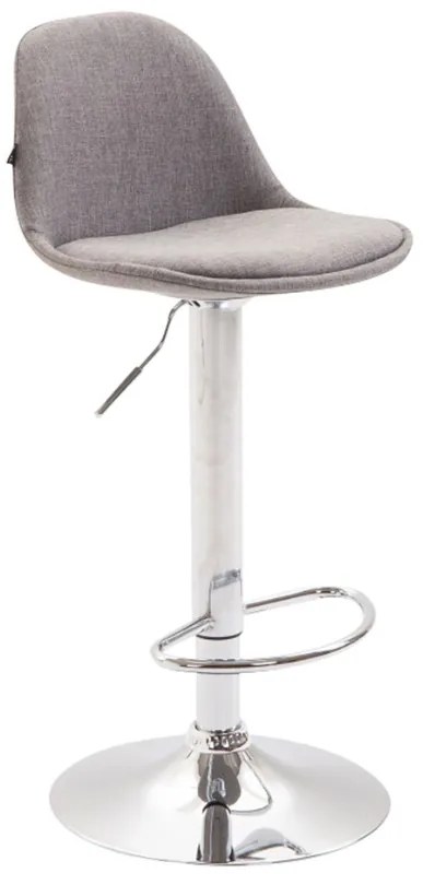 Banco de bar Kiel em tecido 39 x 82-104 x 43 cm Cinzento