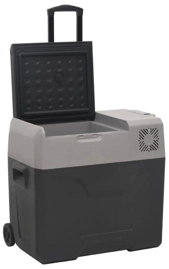 Mala térmica c/ rodas e pega 50 L polipropileno preto/cinzento