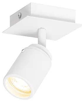 Foco de casa de banho moderno quadrado branco IP44 - Ducha