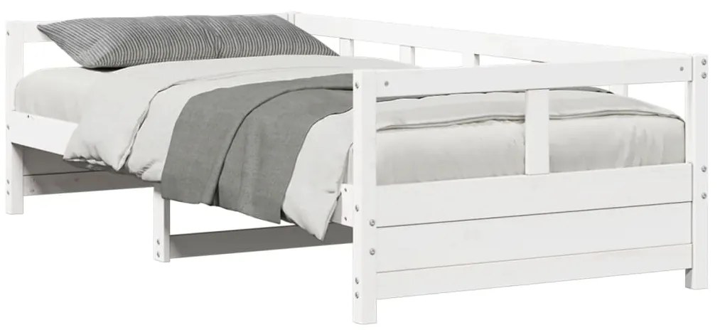 Sofá-cama sem colchão 90x200 cm madeira de pinho maciça branco