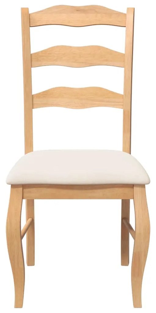 Cadeiras de jantar com almofadões 2 pcs madeira maciça natural