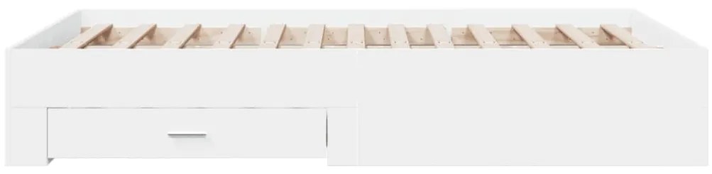 Estrutura de cama c/ gavetas 140x190cm derivados madeira branco