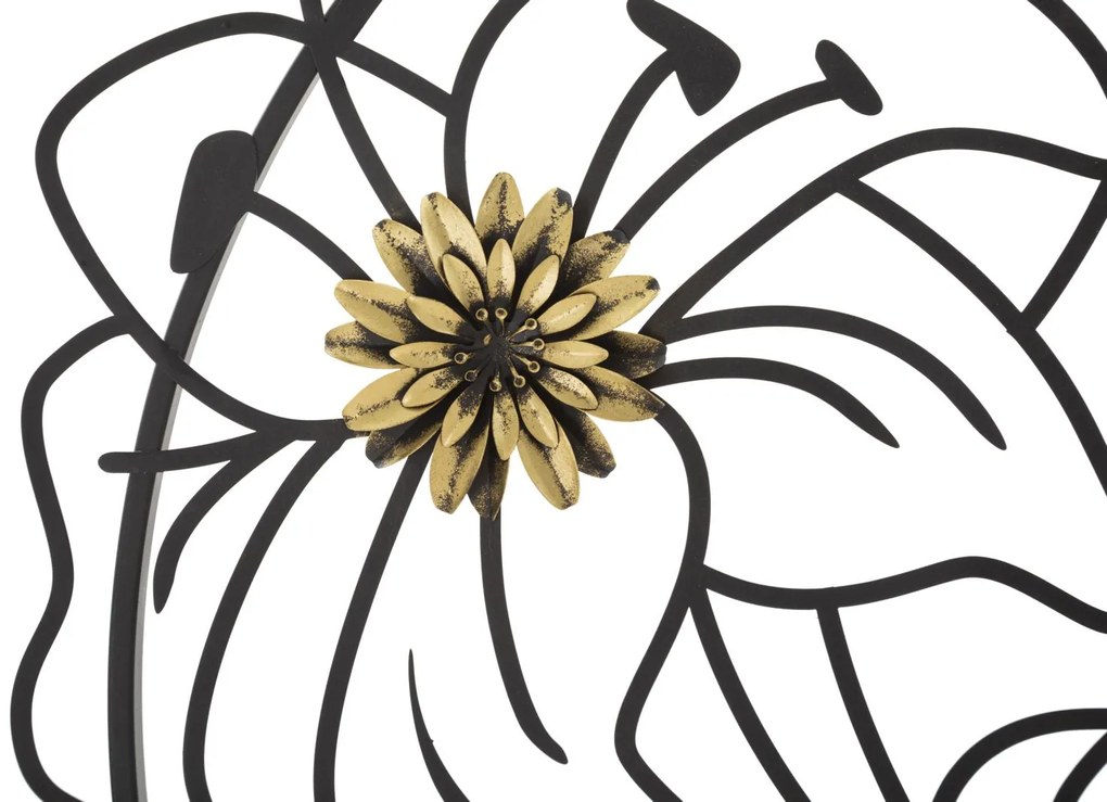 DECORAÇÃO DE PAREDE SIMPLY FLOTIS 63x2x69 CM PRETO/DOURADO