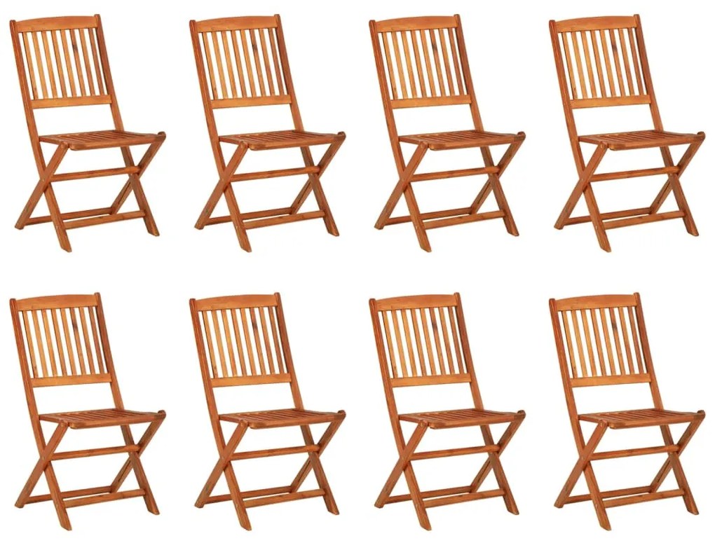 9 pcs conjunto de jantar para jardim 220x90x75 cm acácia maciça