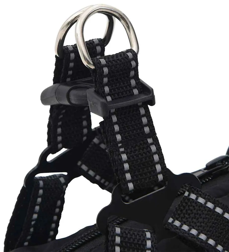 casaco para cães com arnês impermeável reflexivo preto L24