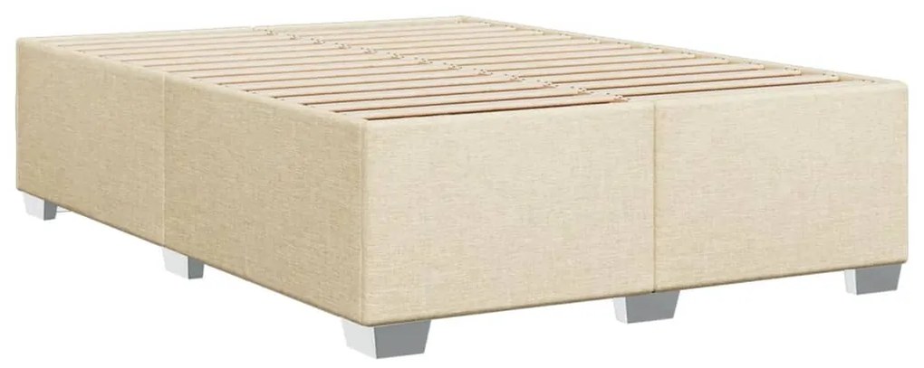Cama com molas/colchão 140x200 cm tecido cor creme