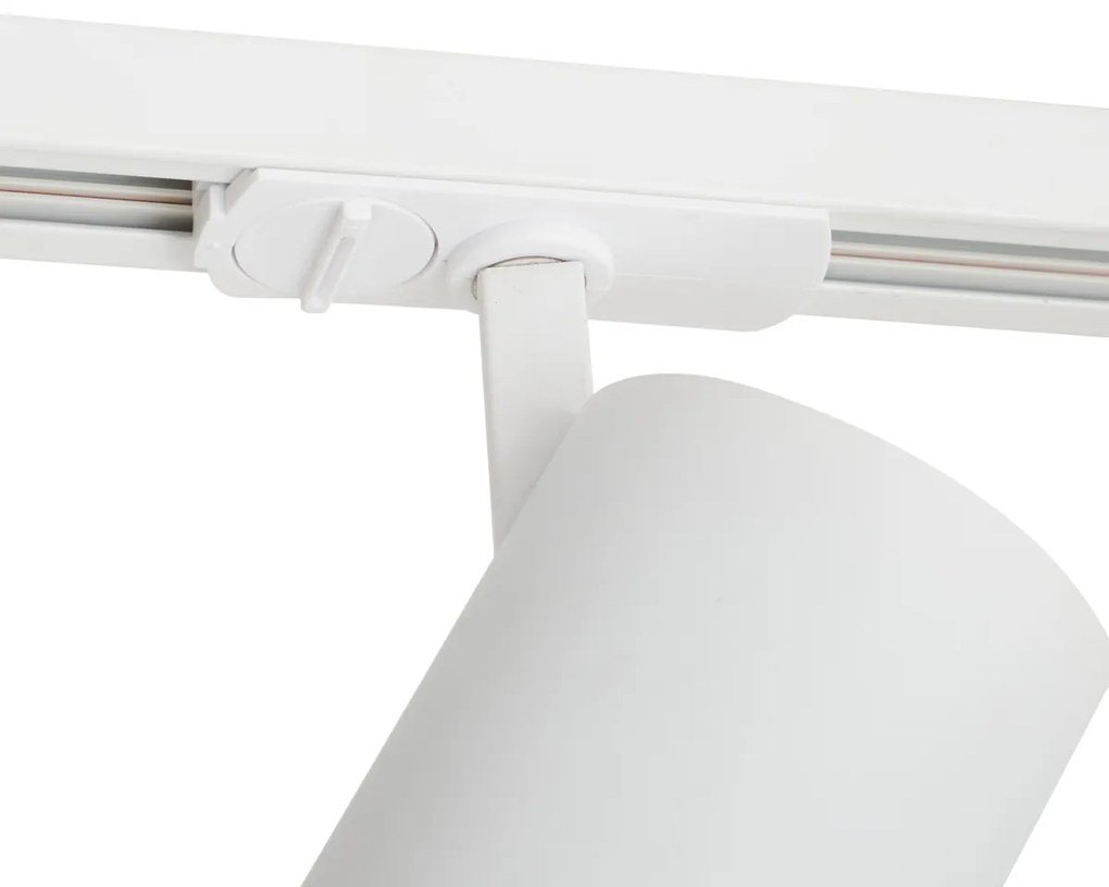 Foco moderno branco para sistema de calhas monofásico incluindo LED - Iconic Mark