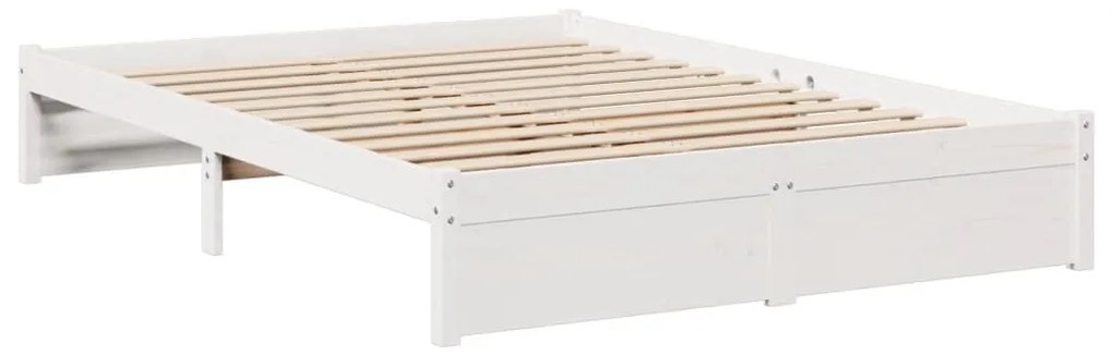 Cama com estante sem colchão 160x200 cm pinho maciço branco