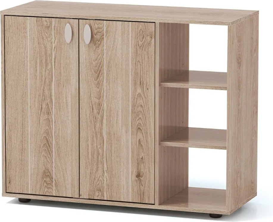 Sapateira com portas 80 x 31 x 64,5 cm Estante para sapatos de 3 níveis com prateleiras ajustáveis Castanho