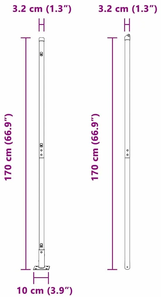 Posts de Cerca com Bases - 26 pcs Ø32mm, 88,5cm de Aço Galvanizado
