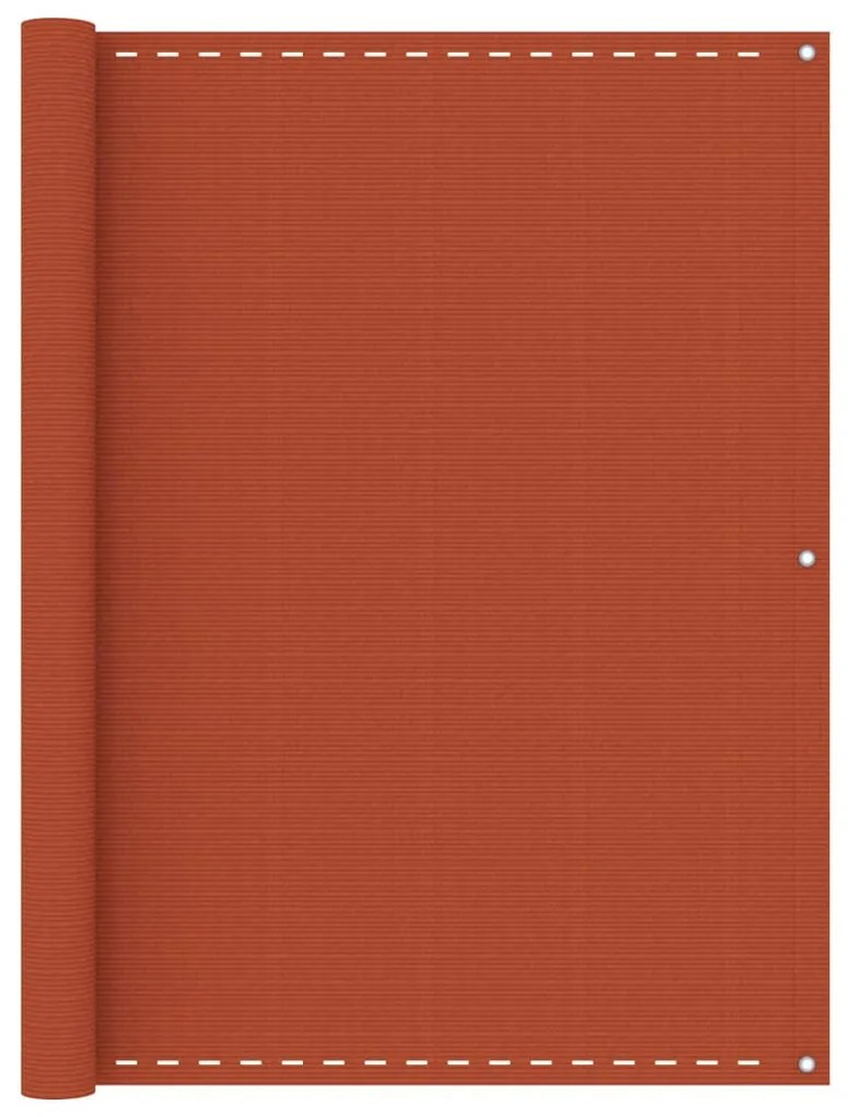 vidaXL Tela de varanda 120x600 cm PEAD laranja