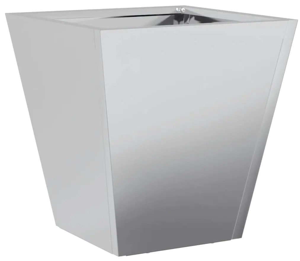 Vaso/floreira de jardim 2 pcs 40x40x40 cm aço galvanizado