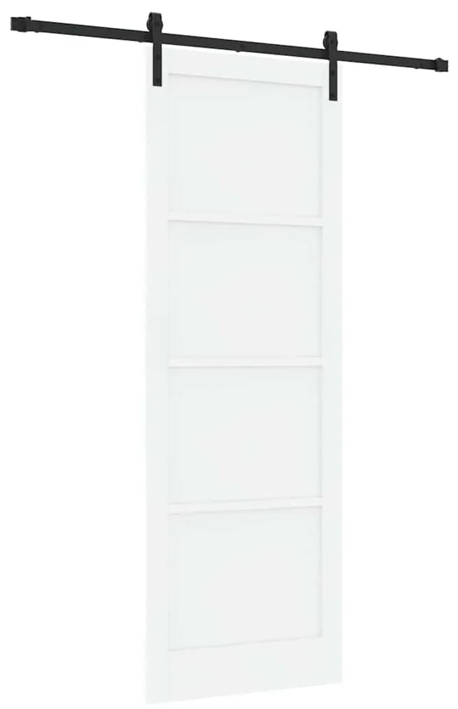 Porta Deslizante vidaXL com Conjunto de Ferragens Branca 83x232 cm Mad