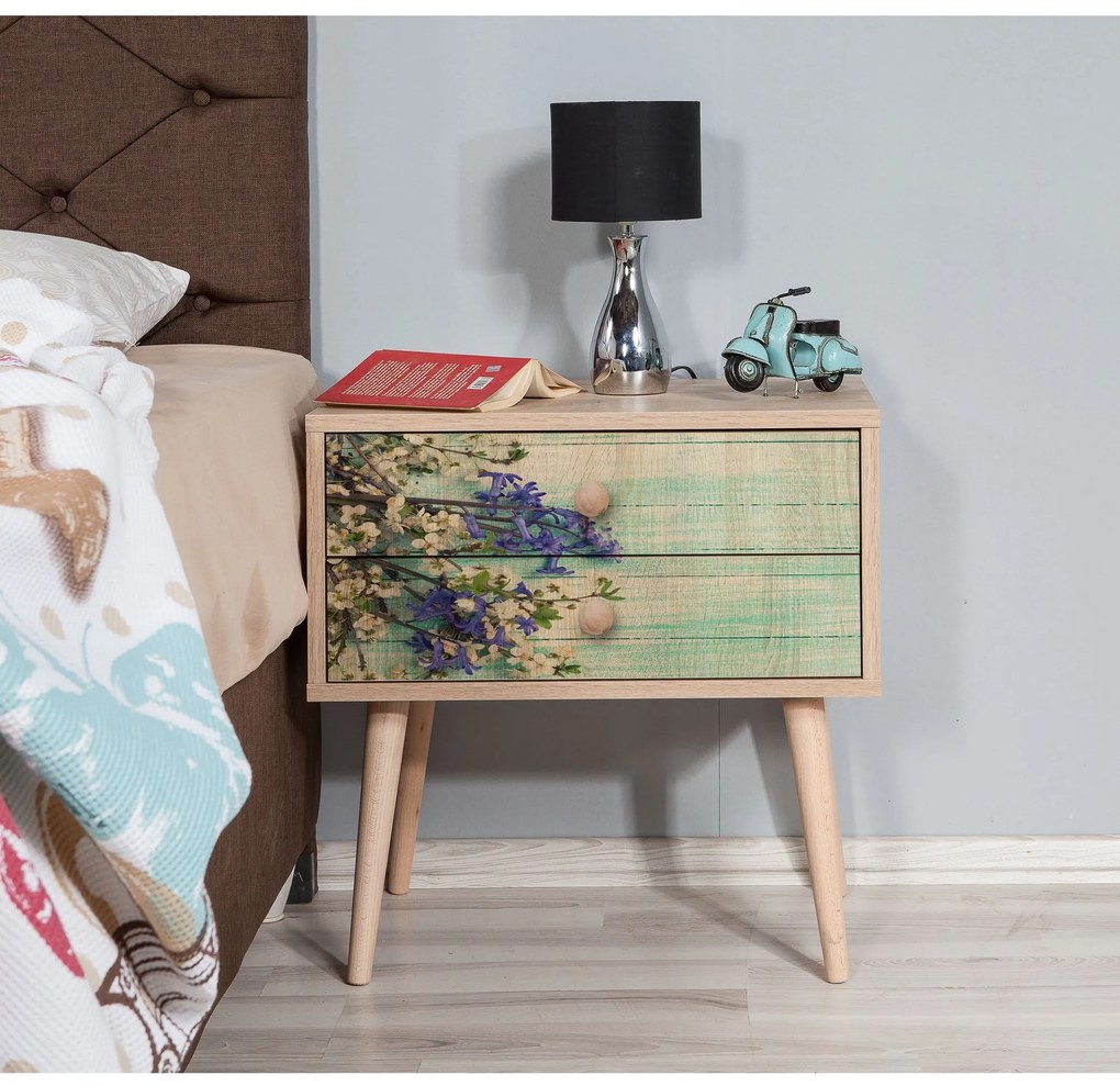 Mesa de Cabeceira Two – Carvalho Sonoma – 60x61x40 cm