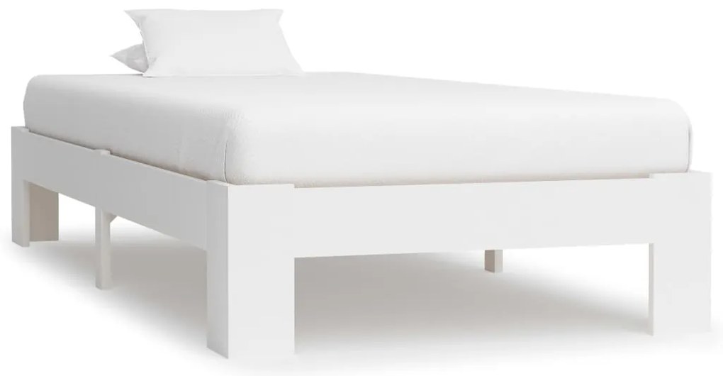 Estrutura de cama 90x200 cm pinho maciço branco