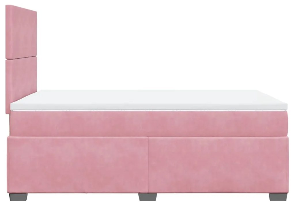 Cama boxspring com colchão 120x190 cm veludo rosa