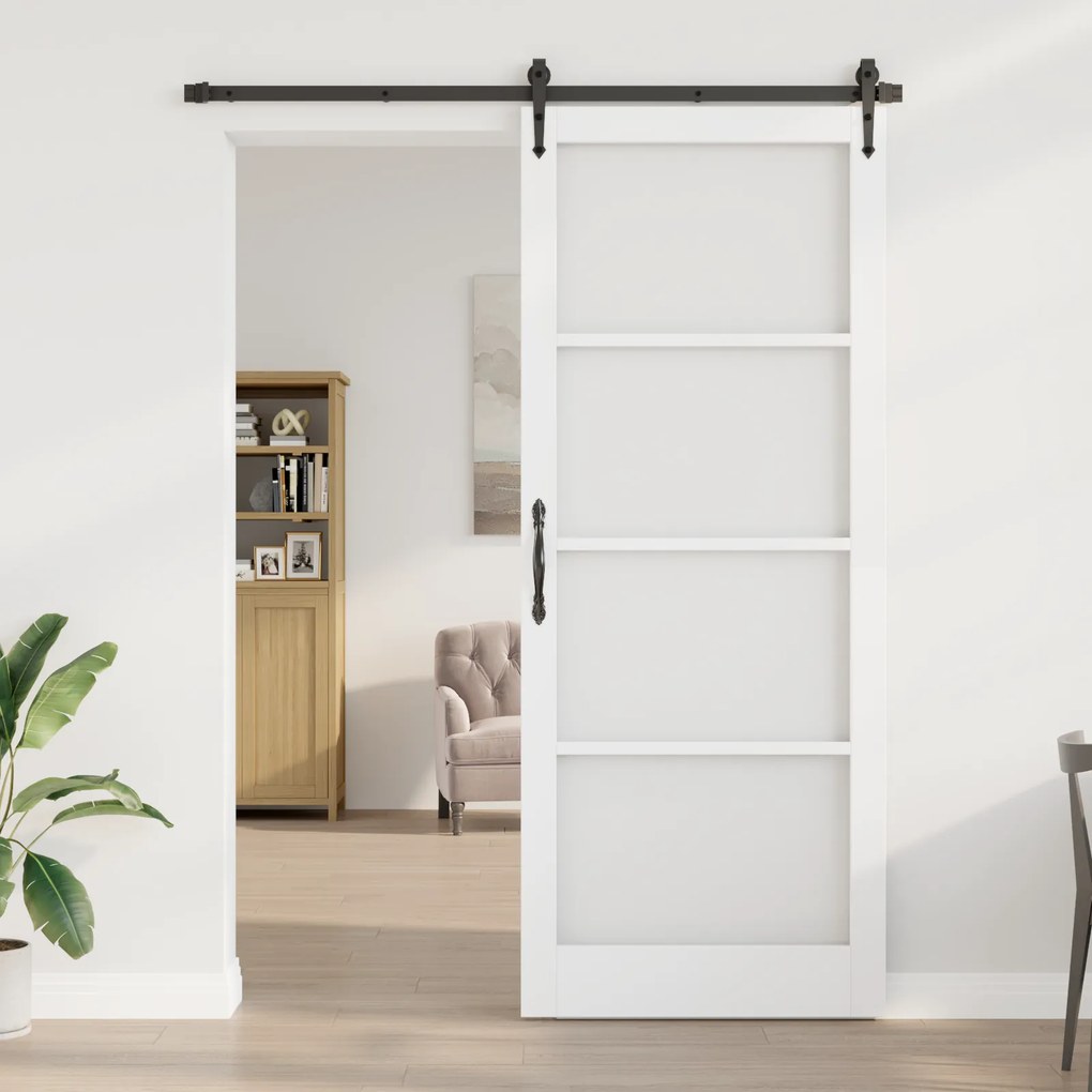 porta interior com vidro 'ORKDAL'branca 93x232x4 cm