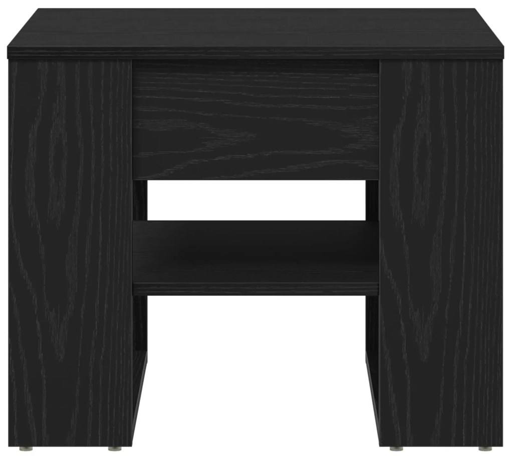 Mesa de Café de Carvalho Preto 55.5x55x45 cm Feita de Madeira Derivada