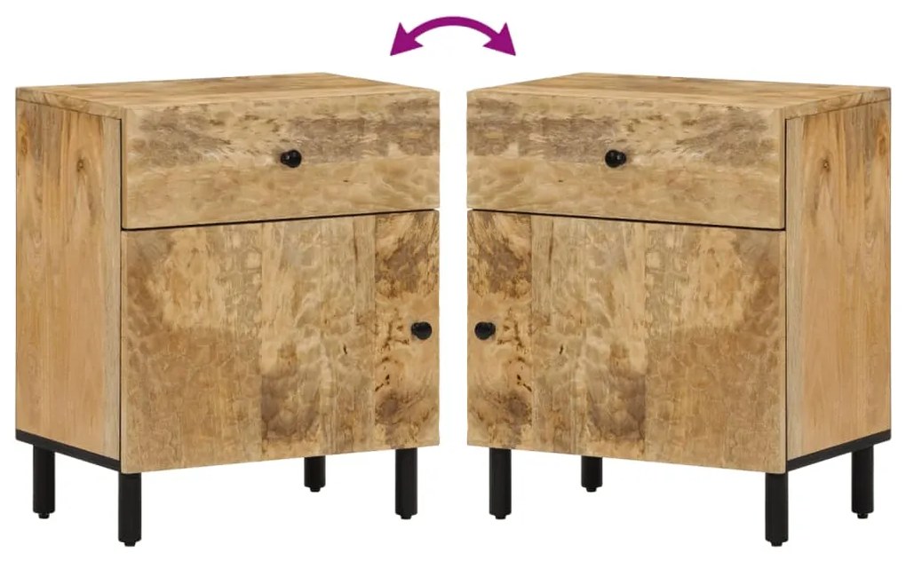 Mesa de cabeceira 50x33x60 cm madeira de mangueira maciça