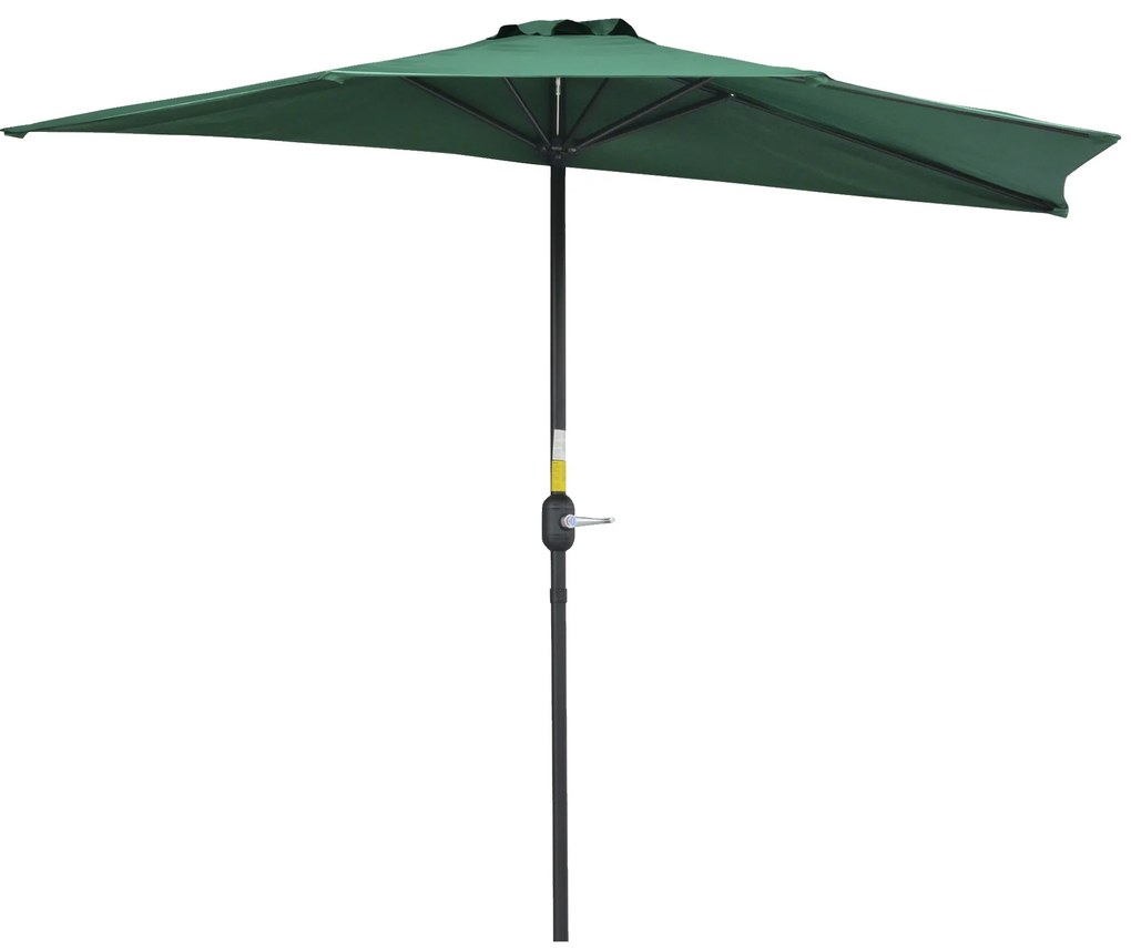 Chapéu de Sol Semicircular 269x138x236cm Chapéu de Sol à Manivela para