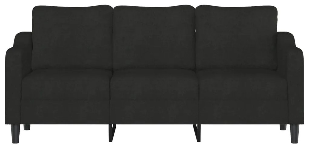 Sofá de 3 lugares tecido 180 cm preto