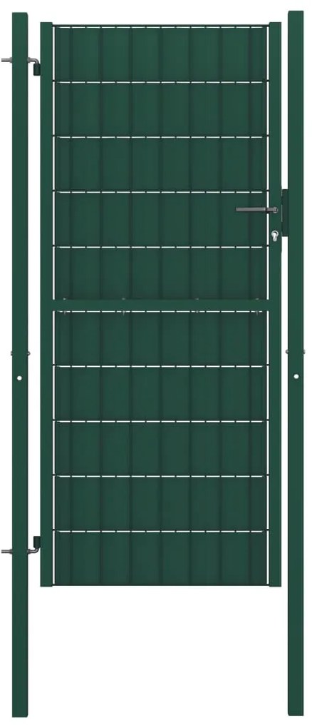 Portão de cerca 100x124 cm PVC e aço verde