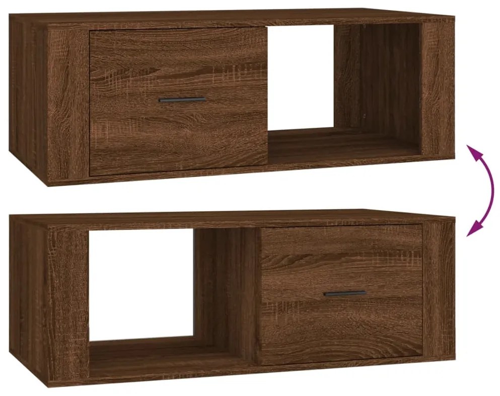 Mesa de centro 100x50,5x35 derivados madeira carvalho castanho