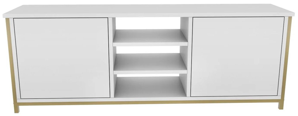 Móvel TV Otis – Dourado e Branco – 140 cm x 35,3 cm x 50,8 cm