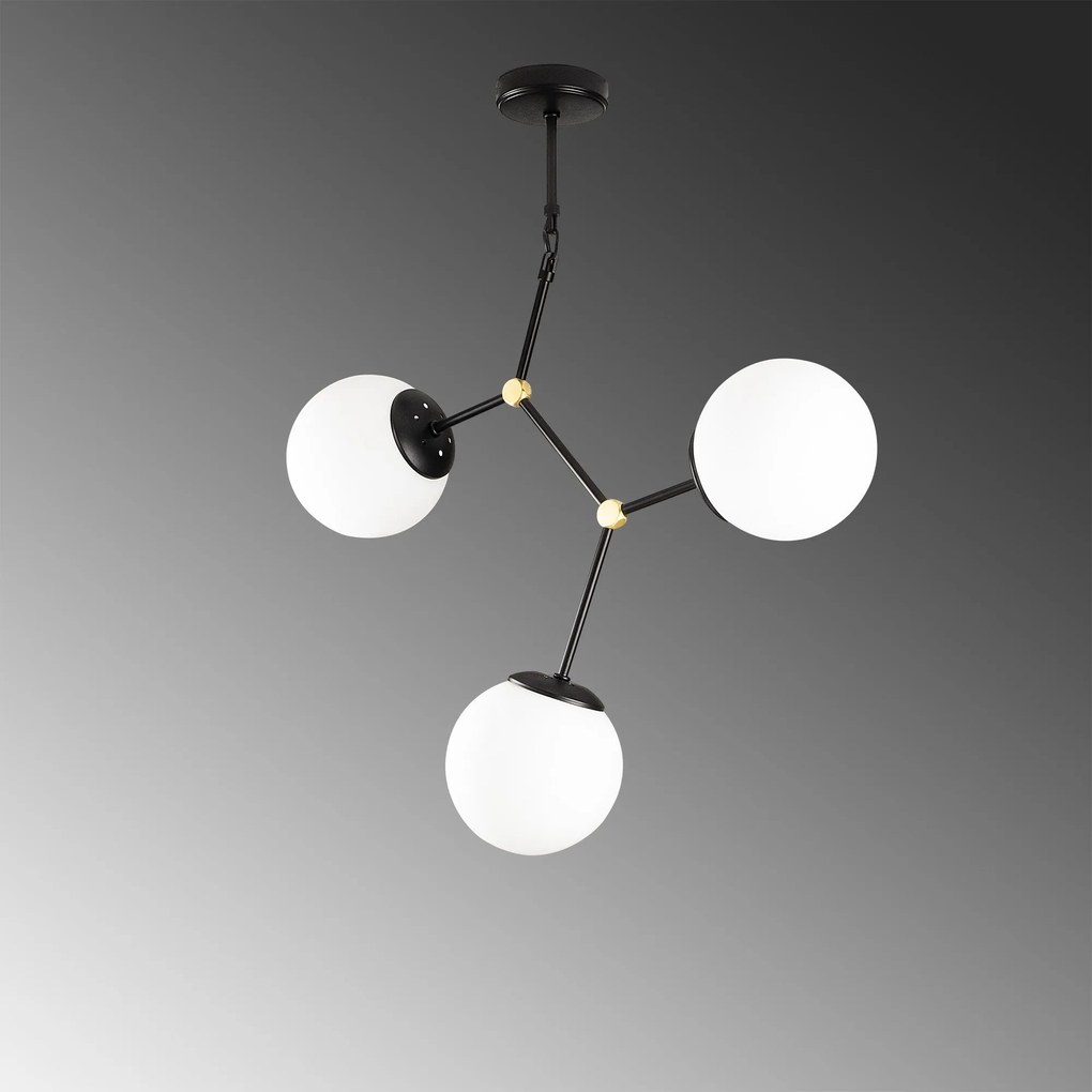 Candeeiro de Teto Damar – Preto e Branco – 55 x 15 cm