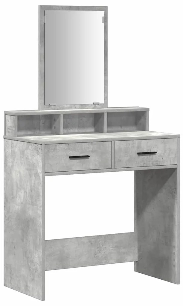 Espaço para Maquiagem com Gavetas Cinza Concreto 79x41x140 cm