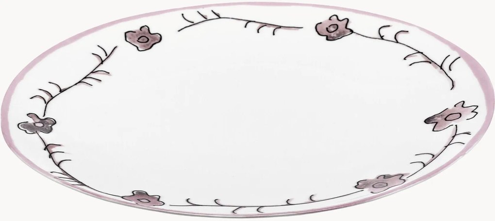 Pratos rasos em porcelana Fine Bone China Midnight Flowers, conjunto de 2