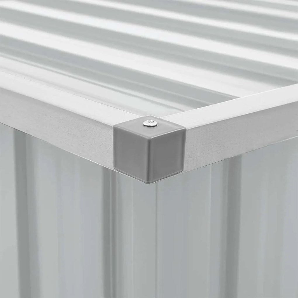 Caixa de arrumação para jardim 129x67x65 cm cinzento